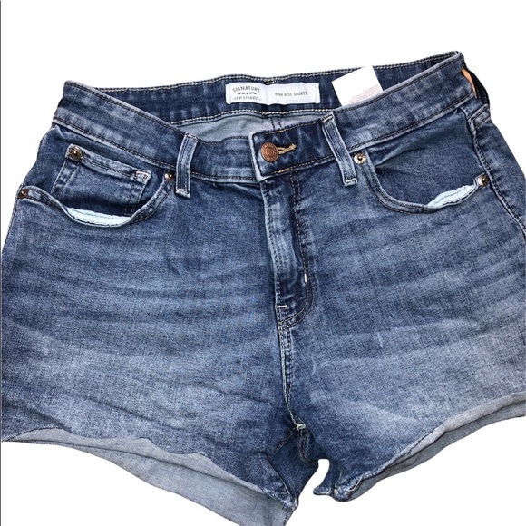 SIGNATURE LEVI STRAUSS 4/27 high rise denim shorts - Picture 1 of 9